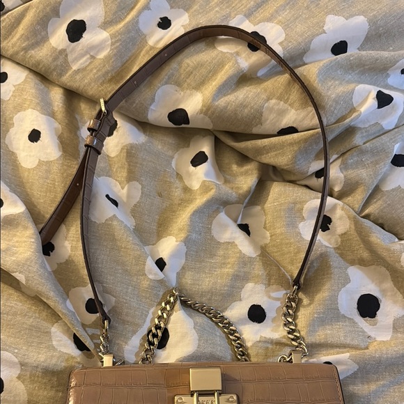 DKNY Beige Croc-Embossed Crossbody Bag - Picture 2 of 6